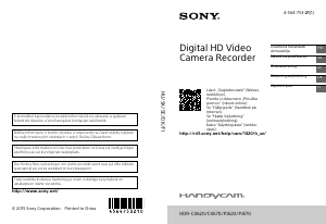 Käyttöohje Sony HDR-PJ620 Kameranauhuri