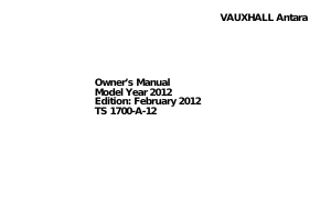 Manual Vauxhall Antara (2012)