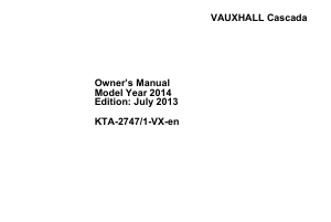 Handleiding Vauxhall Cascada (2013)
