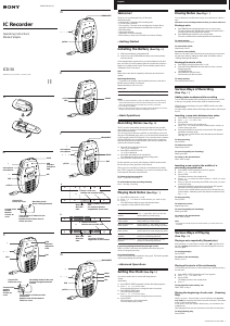 Manual Sony ICD-50 Audio Recorder