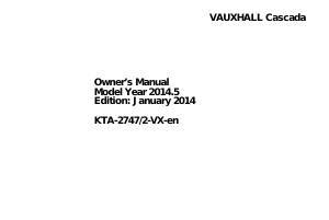 Handleiding Vauxhall Cascada (2014)