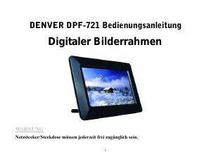 Bedienungsanleitung Denver DPF-721 Digitaler bilderrahmen