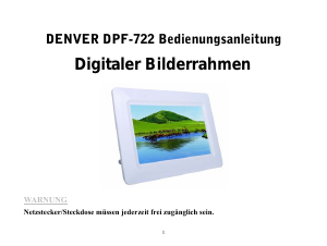 Bedienungsanleitung Denver DPF-722 Digitaler bilderrahmen