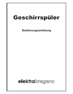 Bedienungsanleitung Elektra Bregenz GSF 22220 X Geschirrspüler