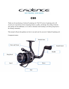 Handleiding Cadence CS5 Vismolen