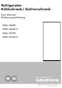 Handleiding Grundig GSN 10620 X Koelkast