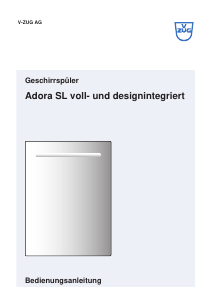 Bedienungsanleitung V-ZUG Adora SL WP Geschirrspüler