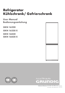 Bedienungsanleitung Grundig GKN 16830 X Kühl-gefrierkombination