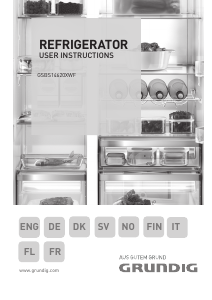 Käyttöohje Grundig GSBS 14620 XWF Jääkaappipakastin