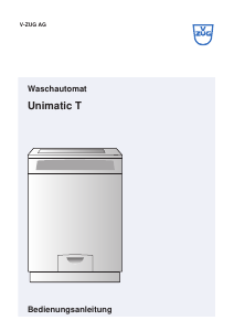 Bedienungsanleitung V-ZUG Unimatic T Waschmaschine