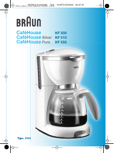 Kullanım kılavuzu Braun KF 500 CafeHouse Kahve makinesi