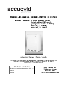 Manual Accucold VT65MLBIMEDADA Freezer