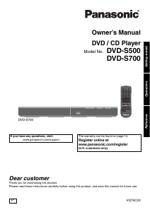 Käyttöohje Panasonic DVD-S700 DVD-soitin