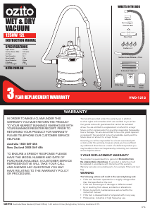 Manual Ozito VWD-1212 Vacuum Cleaner