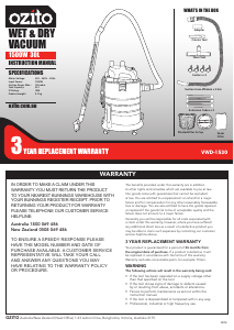 Manual Ozito VWD-1530 Vacuum Cleaner