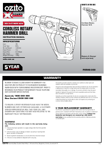 Manual Ozito PXRHK-200 Rotary Hammer