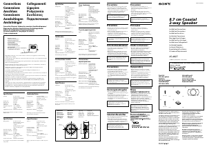 Руководство Sony XS-A827 Автомобильный динамик