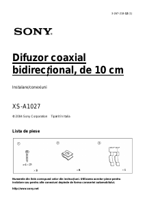 Manual Sony XS-A1027 Difuzor auto
