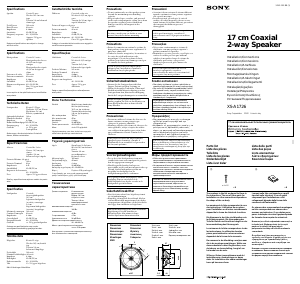 Manual de uso Sony XS-A1726 Altavoz para coche