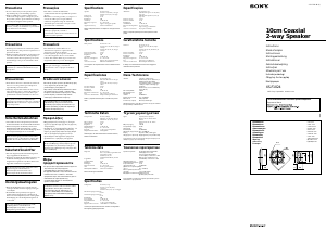 Manuale Sony XS-F1024 Altoparlante per auto