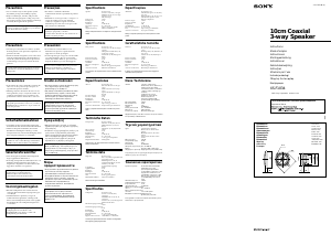 Mode d’emploi Sony XS-F1034 Haut-parleur voiture