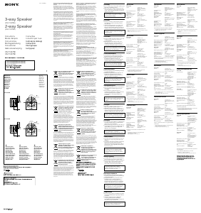 Mode d’emploi Sony XS-F1037SE Haut-parleur voiture