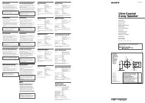 Manuale Sony XS-F1322 Altoparlante per auto