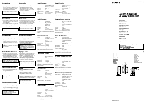 Manuale Sony XS-F1331 Altoparlante per auto