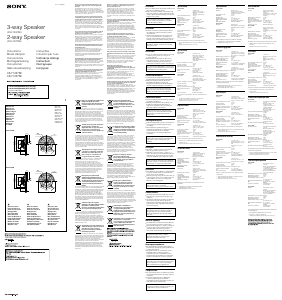 Manuale Sony XS-F1337SE Altoparlante per auto