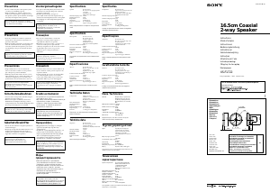 Mode d’emploi Sony XS-F1722 Haut-parleur voiture