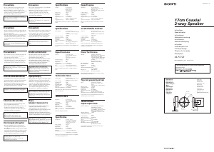 Manuale Sony XS-F1723 Altoparlante per auto