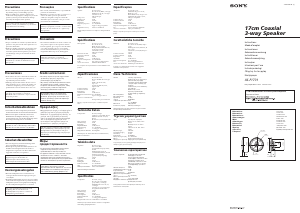 Manuale Sony XS-F1731 Altoparlante per auto