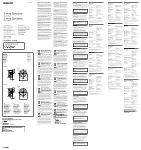 Mode d’emploi Sony XS-F1737SE Haut-parleur voiture