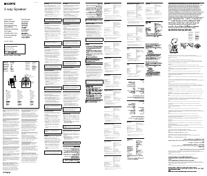 Manuale Sony XS-GT1038F Altoparlante per auto