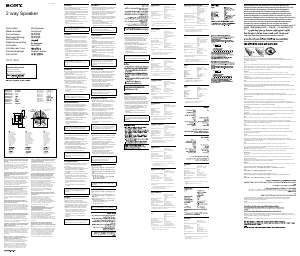 Manuale Sony XS-GT1328F Altoparlante per auto