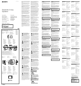 Manuale Sony XS-GTX1622S Altoparlante per auto