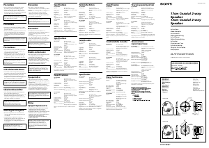 Manuale Sony XS-HT170CN Altoparlante per auto