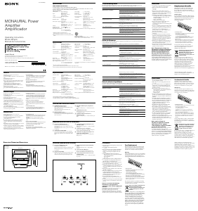 Manual de uso Sony XM-GTR3301D Amplificador para coche