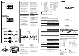 Manual Sony XM-SD46X Car Amplifier