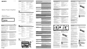 Руководство Sony XM-ZR4A Автомобильный усилитель