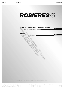 Mode d’emploi Rosières RF 43IN Four