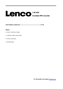 Mode d’emploi Lenco L-80 USB Platine