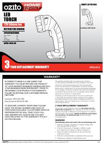 Bruksanvisning Ozito ZLTLS-012 Ficklampa