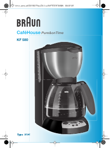 Mode d’emploi Braun KF 580 CafeHouse Cafetière