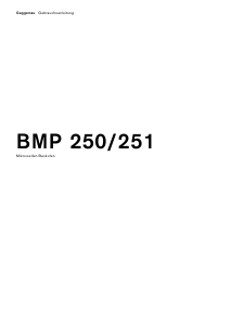 Bedienungsanleitung Gaggenau BMP250130 Backofen