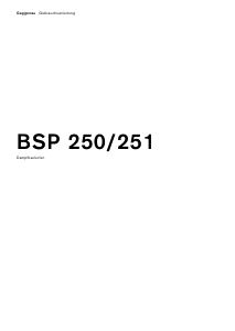 Bedienungsanleitung Gaggenau BSP250100 Backofen