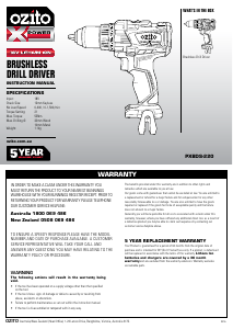 Handleiding Ozito PXBDS-220 Schroef-boormachine