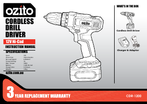 Manual Ozito CDR-1200 Drill-Driver