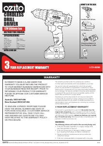 Manual Ozito LCD-2050 Drill-Driver