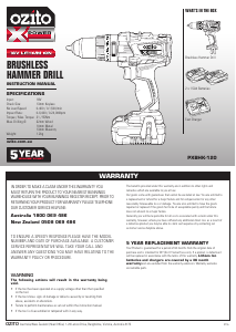 Manual Ozito PXBHK-120 Drill-Driver